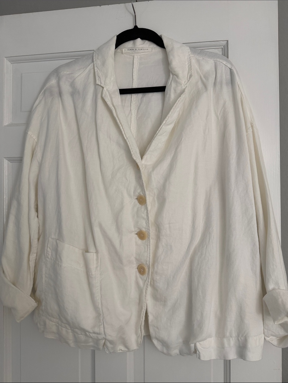 Lightweight Ivory Relaxed Blazer Jacket